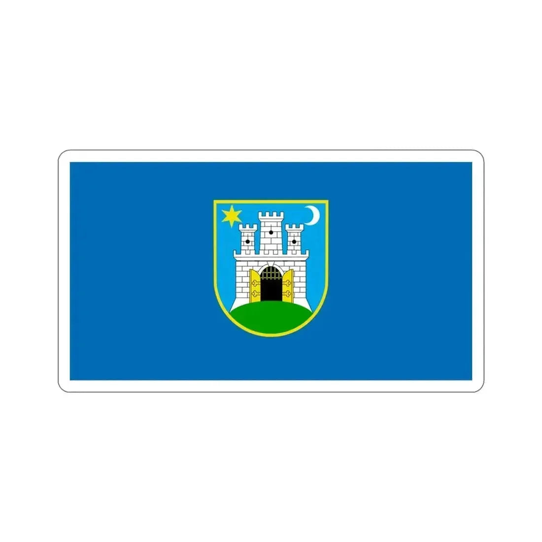 Flag of the City of Zagreb Croatia STICKER Vinyl Die-Cut Decal 4 Inch - The Sticker Space