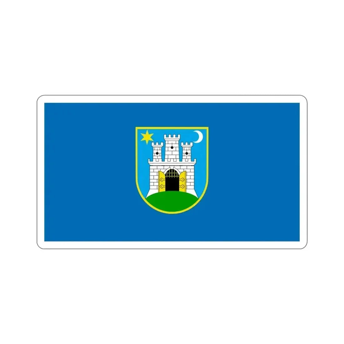 Flag of the City of Zagreb Croatia STICKER Vinyl Die-Cut Decal 4 Inch - The Sticker Space