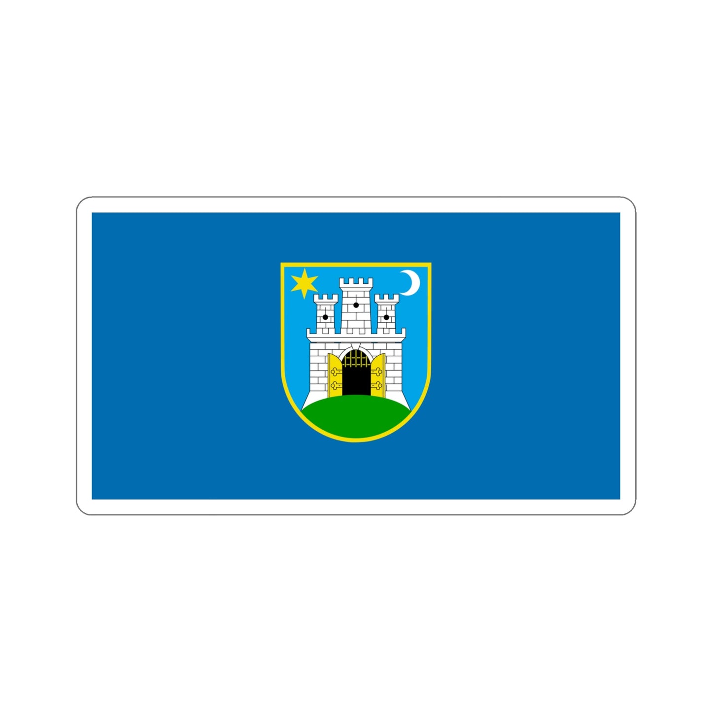 Flag of the City of Zagreb Croatia STICKER Vinyl Die-Cut Decal-5 Inch-The Sticker Space