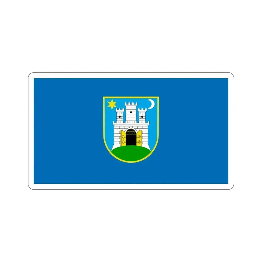 Flag of the City of Zagreb Croatia STICKER Vinyl Die-Cut Decal 5 Inch - The Sticker Space