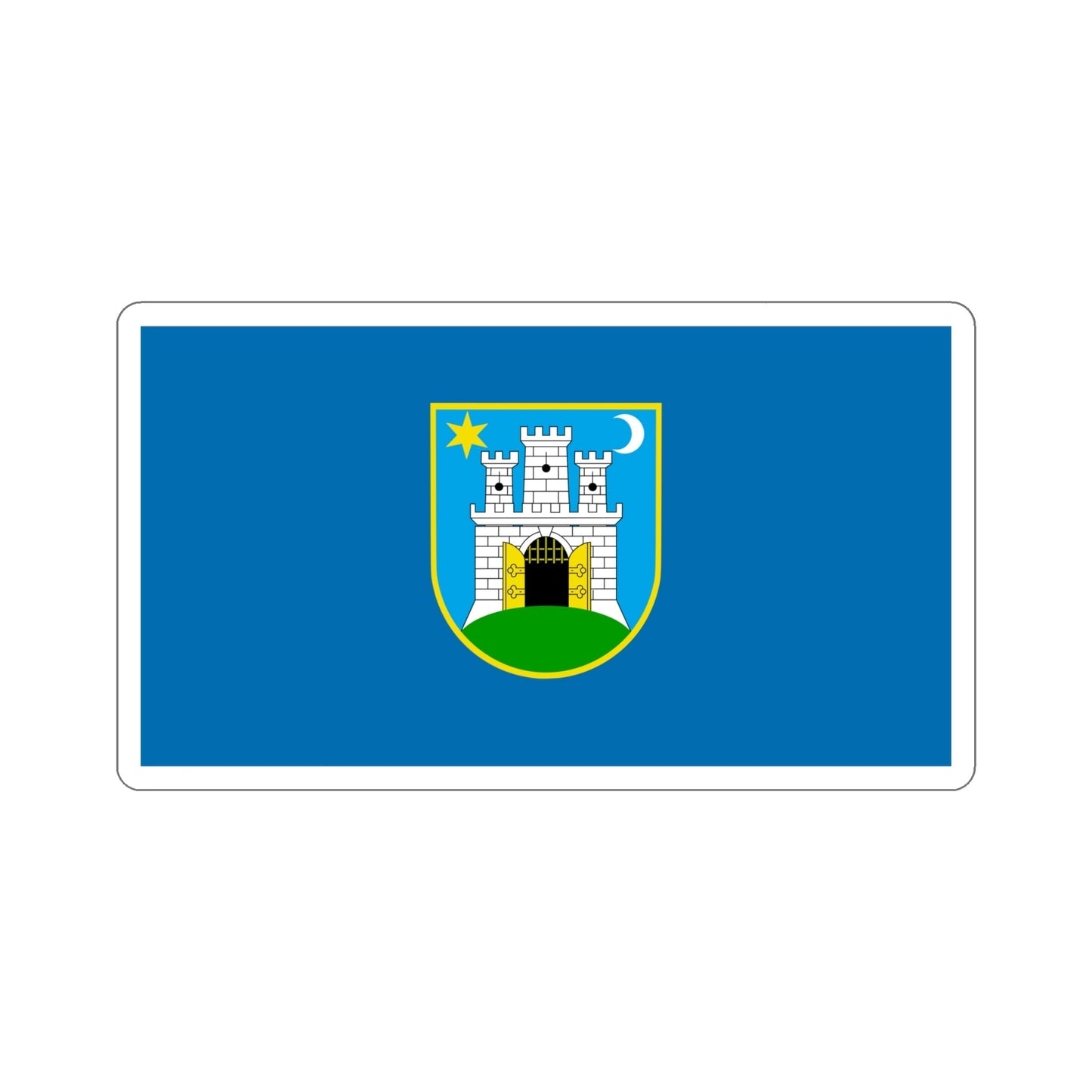 Flag of the City of Zagreb Croatia STICKER Vinyl Die-Cut Decal-6 Inch-The Sticker Space