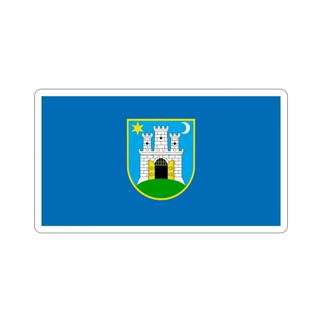 Flag of the City of Zagreb Croatia STICKER Vinyl Die-Cut Decal 6 Inch - The Sticker Space