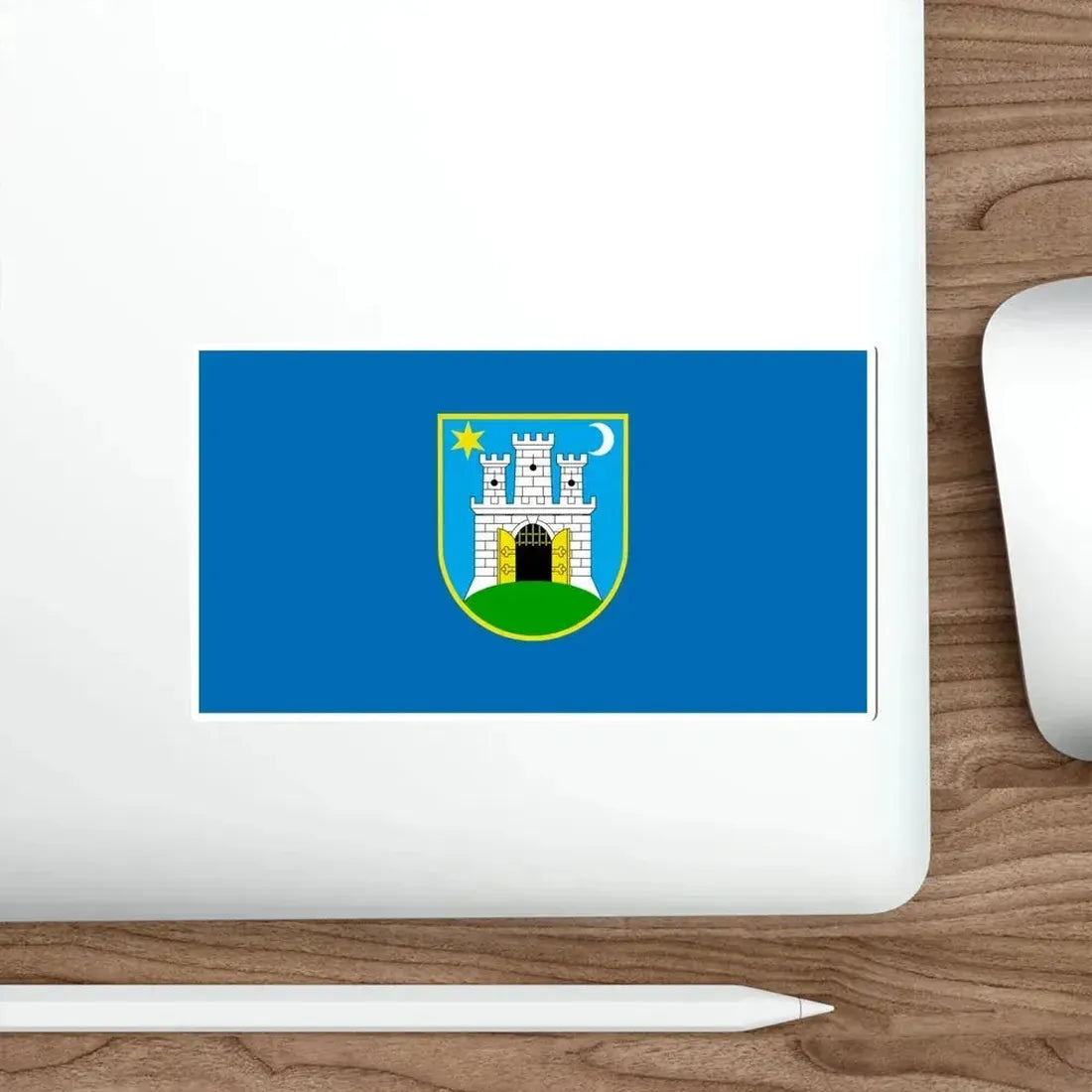 Flag of the City of Zagreb Croatia STICKER Vinyl Die-Cut Decal - The Sticker Space