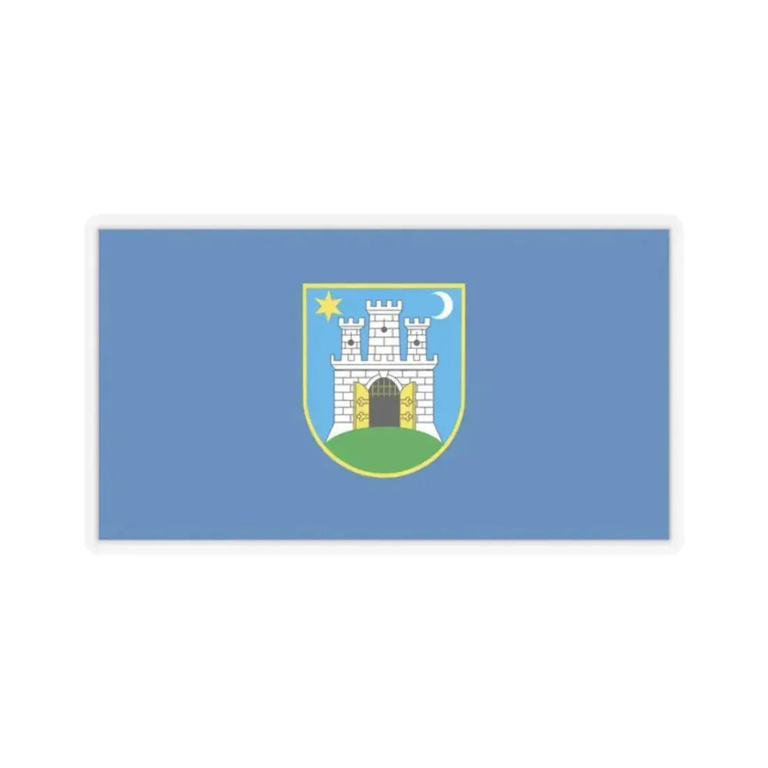 Flag of the City of Zagreb Croatia - STICKER Vinyl Kiss-Cut Decal 2 Inch Transparent - The Sticker Space