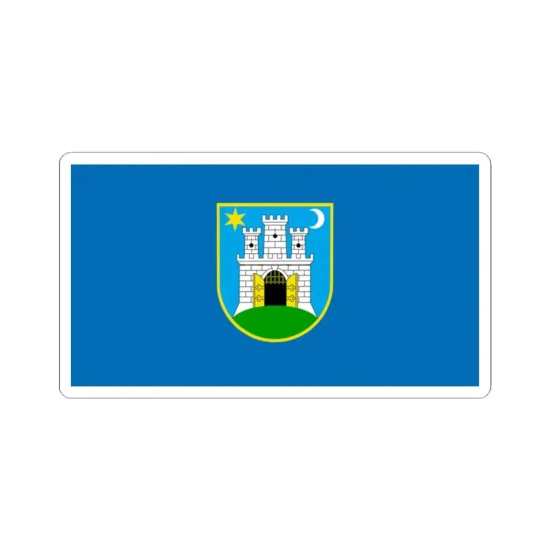Flag of the City of Zagreb Croatia - STICKER Vinyl Kiss-Cut Decal 2 Inch White - The Sticker Space