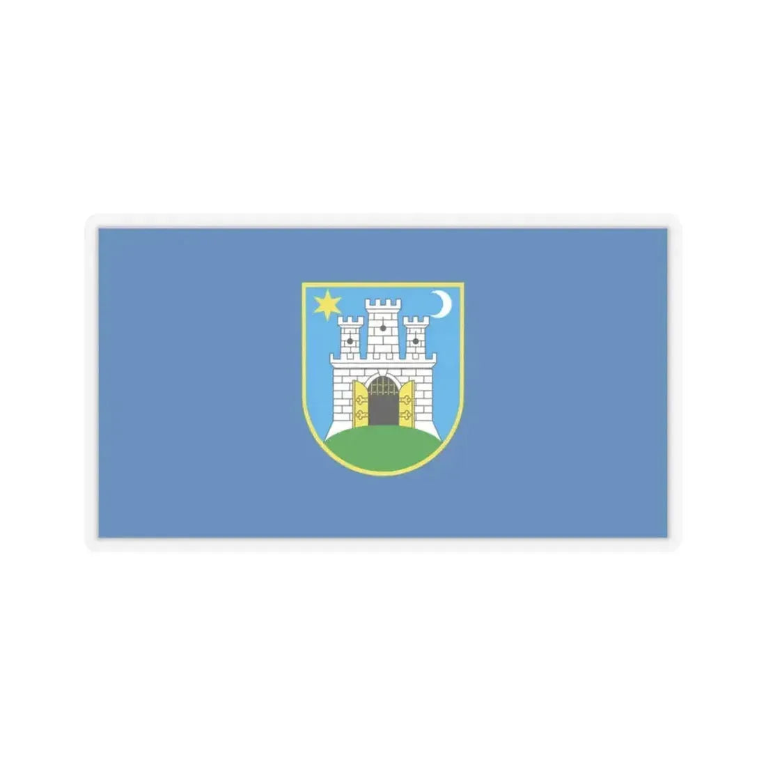 Flag of the City of Zagreb Croatia - STICKER Vinyl Kiss-Cut Decal 3 Inch Transparent - The Sticker Space
