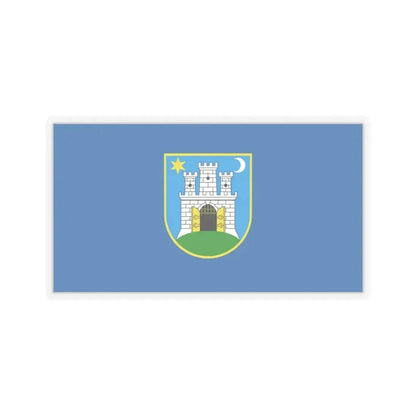 Flag of the City of Zagreb Croatia - STICKER Vinyl Kiss-Cut Decal 3 Inch Transparent - The Sticker Space