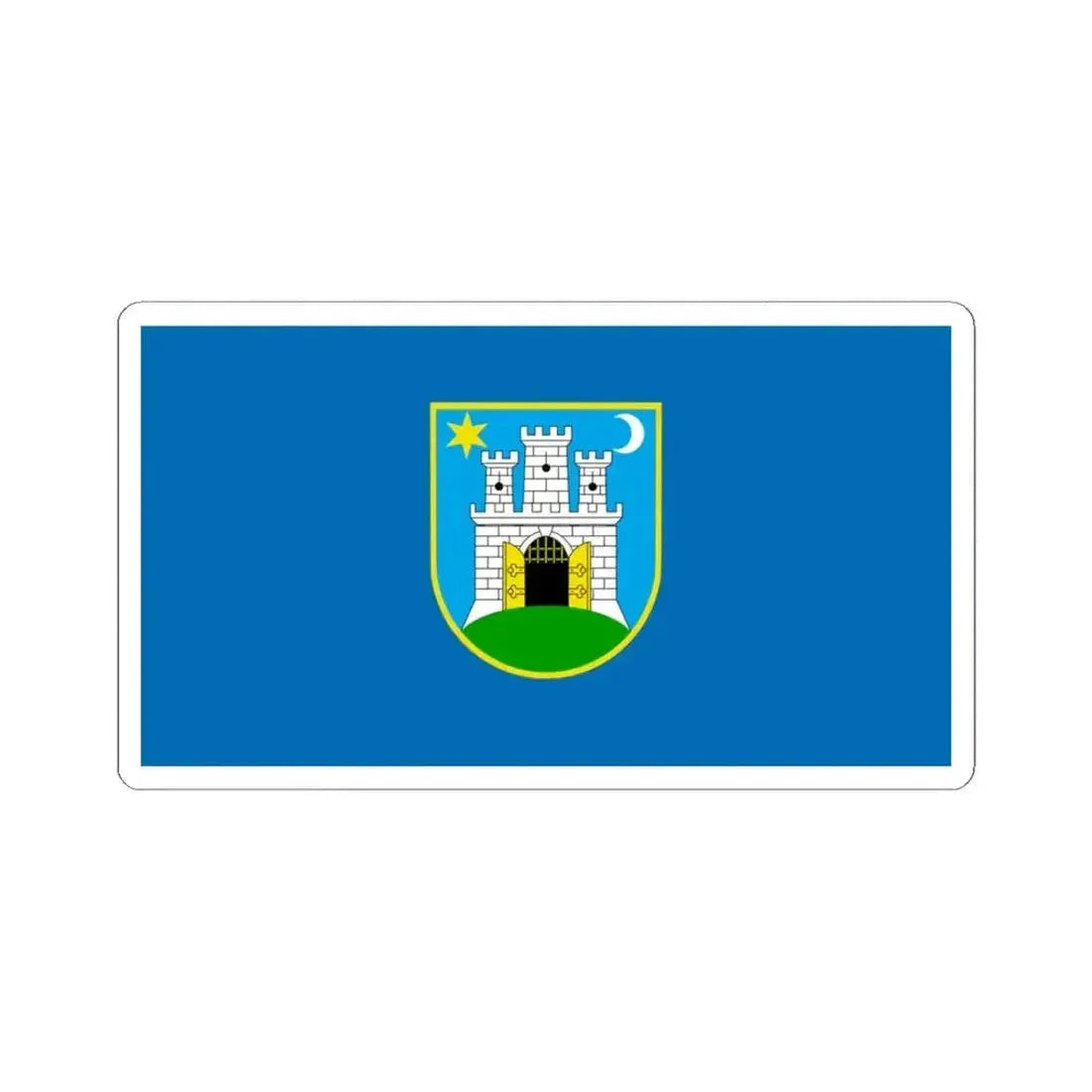 Flag of the City of Zagreb Croatia - STICKER Vinyl Kiss-Cut Decal 3 Inch White - The Sticker Space