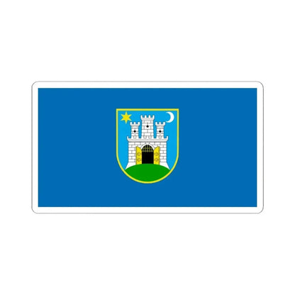 Flag of the City of Zagreb Croatia - STICKER Vinyl Kiss-Cut Decal 3 Inch White - The Sticker Space