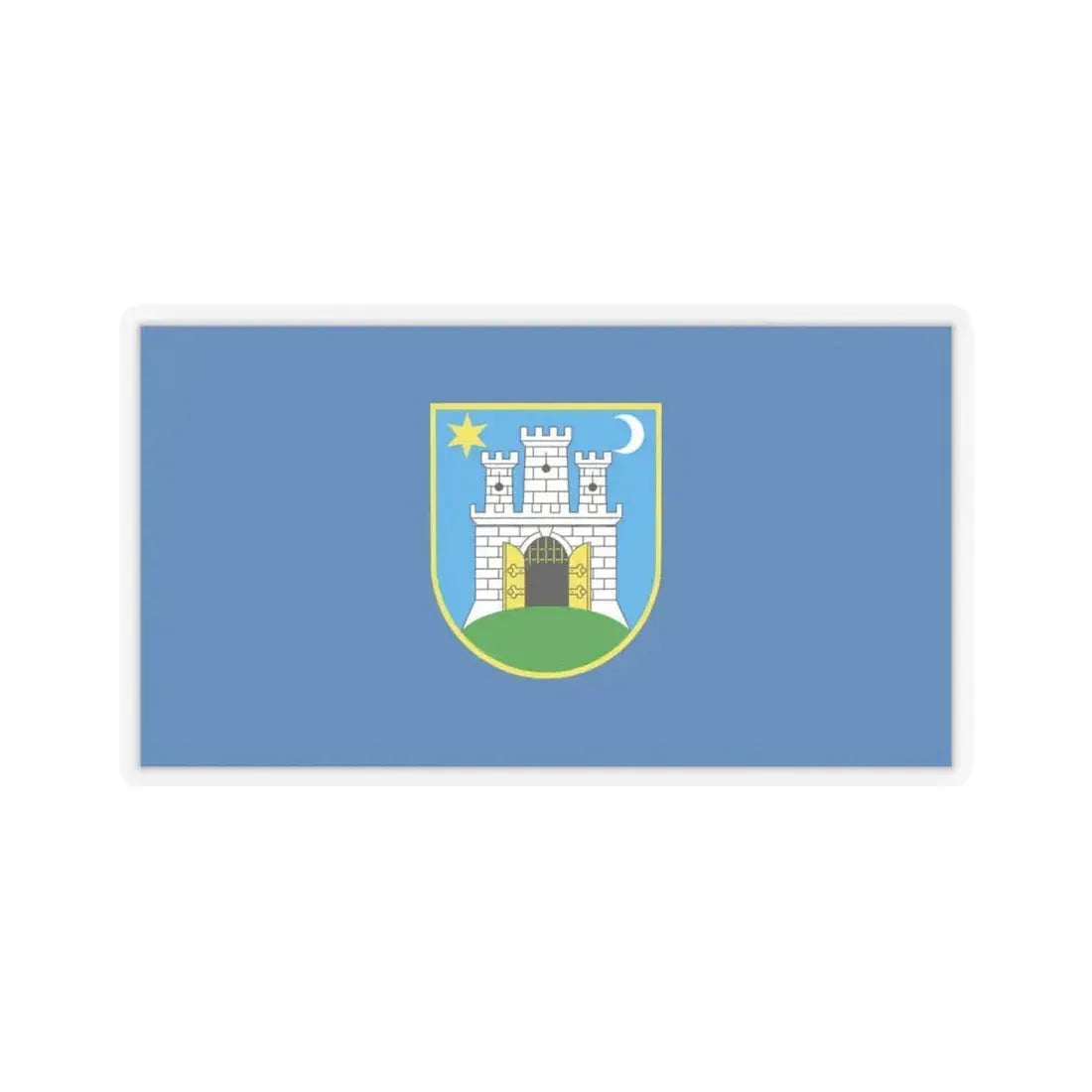 Flag of the City of Zagreb Croatia - STICKER Vinyl Kiss-Cut Decal 4 Inch Transparent - The Sticker Space