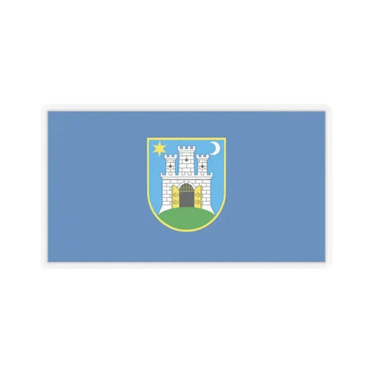 Flag of the City of Zagreb Croatia - STICKER Vinyl Kiss-Cut Decal 4 Inch Transparent - The Sticker Space