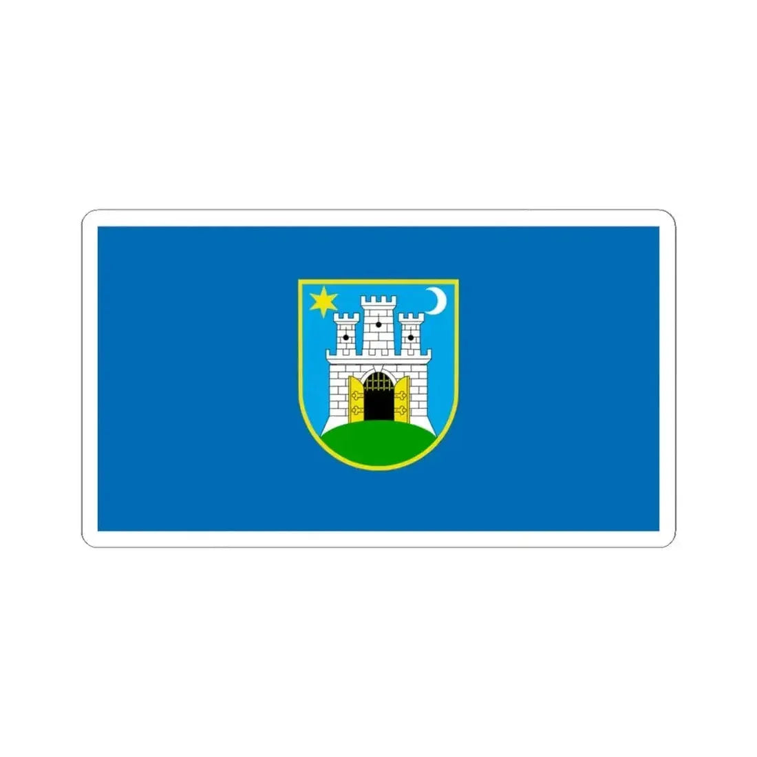 Flag of the City of Zagreb Croatia - STICKER Vinyl Kiss-Cut Decal 4 Inch White - The Sticker Space