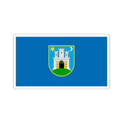Flag of the City of Zagreb Croatia - STICKER Vinyl Kiss-Cut Decal 4 Inch White - The Sticker Space