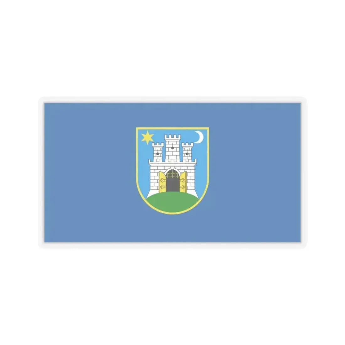 Flag of the City of Zagreb Croatia - STICKER Vinyl Kiss-Cut Decal 6 Inch Transparent - The Sticker Space