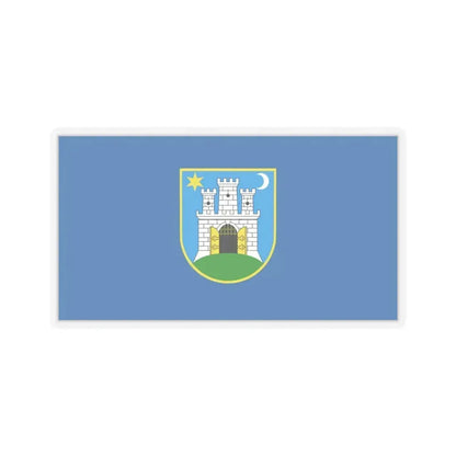 Flag of the City of Zagreb Croatia - STICKER Vinyl Kiss-Cut Decal 6 Inch Transparent - The Sticker Space