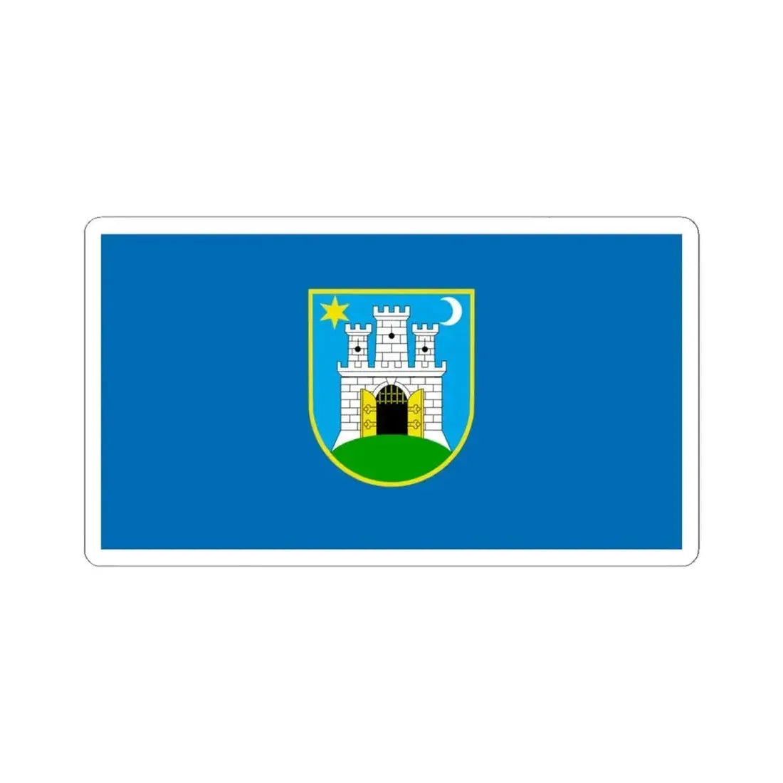 Flag of the City of Zagreb Croatia - STICKER Vinyl Kiss-Cut Decal 6 Inch White - The Sticker Space
