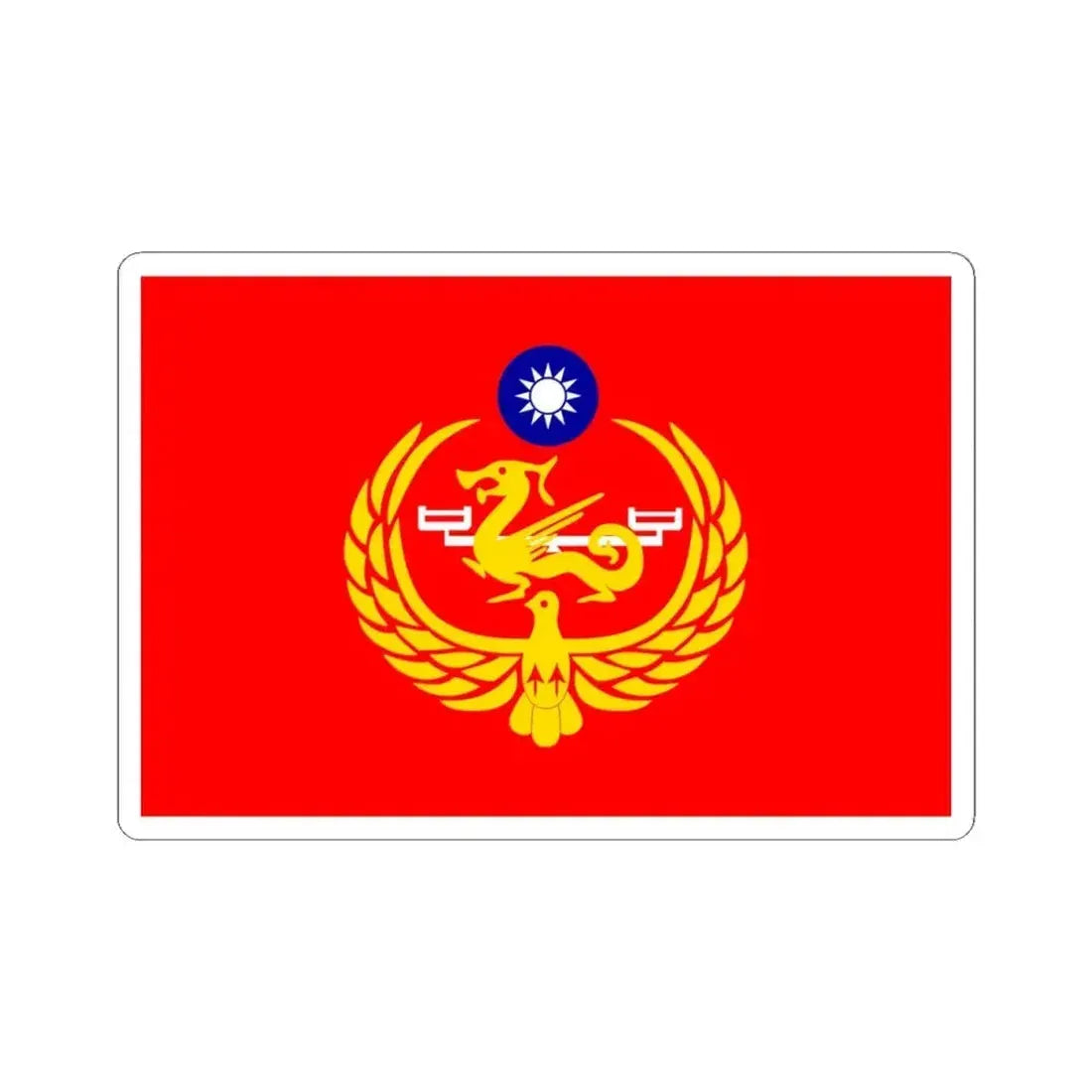 Flag of the Coast Guard Administration of the Republic of China (China) STICKER Vinyl Kiss-Cut Decal 4 Inch White - The Sticker Space