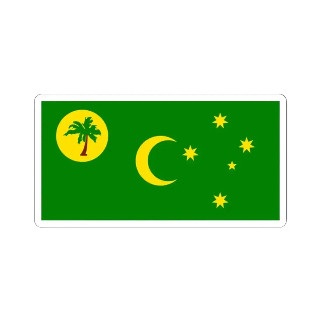 Flag of the Cocos Keeling Islands (Australia) STICKER Vinyl Kiss-Cut Decal 2 Inch White - The Sticker Space
