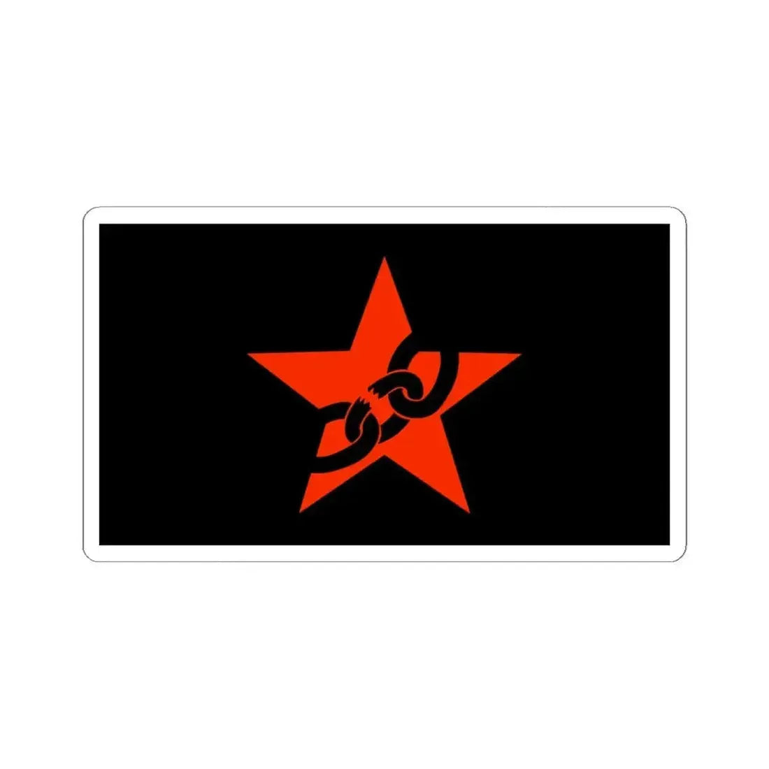 Flag of the Combat Organization of Anarcho-Communists (Belarus) STICKER Vinyl Kiss-Cut Decal 4 Inch White - The Sticker Space