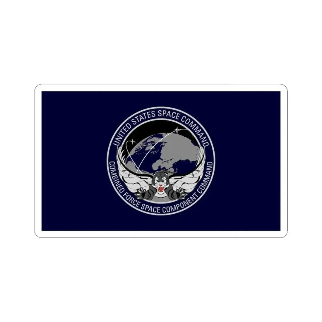 Flag of the Combined Force Space Component Command (United States) STICKER Vinyl Kiss-Cut Decal 3 Inch White - The Sticker Space