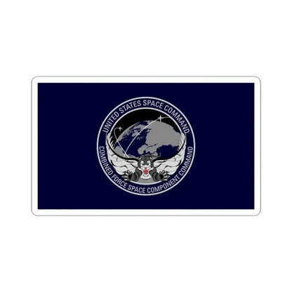 Flag of the Combined Force Space Component Command (United States) STICKER Vinyl Kiss-Cut Decal 4 Inch White - The Sticker Space