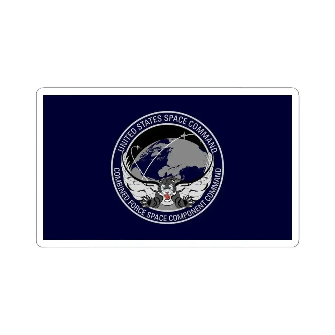 Flag of the Combined Force Space Component Command (United States) STICKER Vinyl Kiss-Cut Decal 6 Inch White - The Sticker Space
