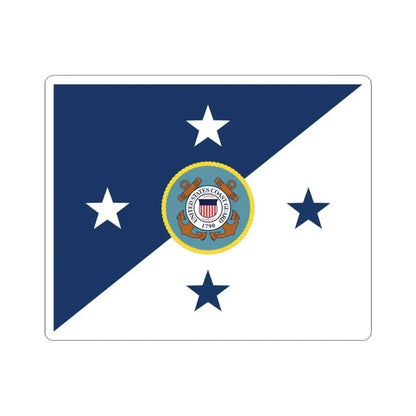 Flag of the Commandant of the United States Coast Guard (United States) STICKER Vinyl Kiss-Cut Decal 4 Inch White - The Sticker Space