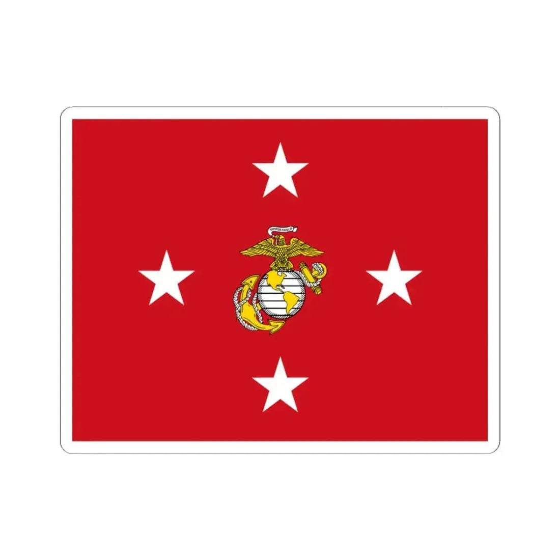 Flag of the Commandant of the United States Marine Corps (United States) STICKER Vinyl Kiss-Cut Decal 3 Inch White - The Sticker Space