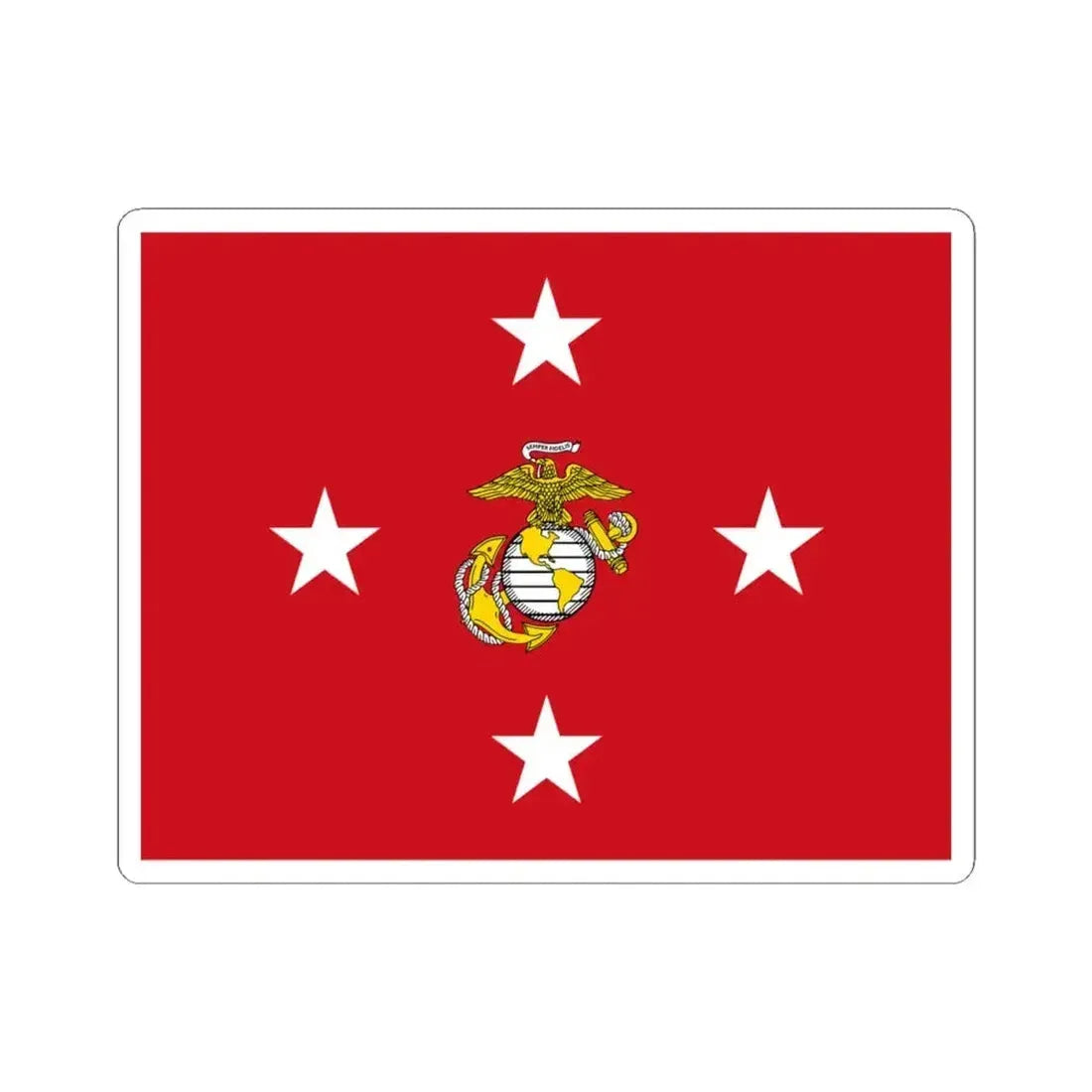 Flag of the Commandant of the United States Marine Corps (United States) STICKER Vinyl Kiss-Cut Decal 4 Inch White - The Sticker Space