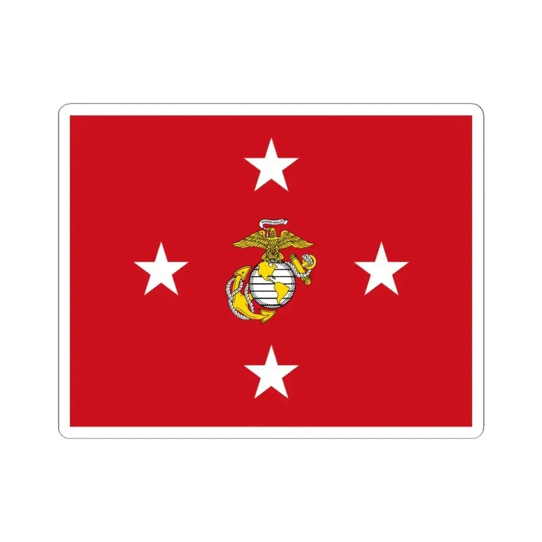 Flag of the Commandant of the United States Marine Corps (United States) STICKER Vinyl Kiss-Cut Decal 6 Inch White - The Sticker Space