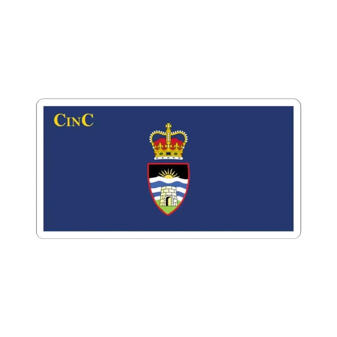 Flag of the Commander in Chief of Antigua and Barbuda pre 2023 (Antigua and Barbuda) STICKER Vinyl Kiss-Cut Decal 2 Inch White - The Sticker Space