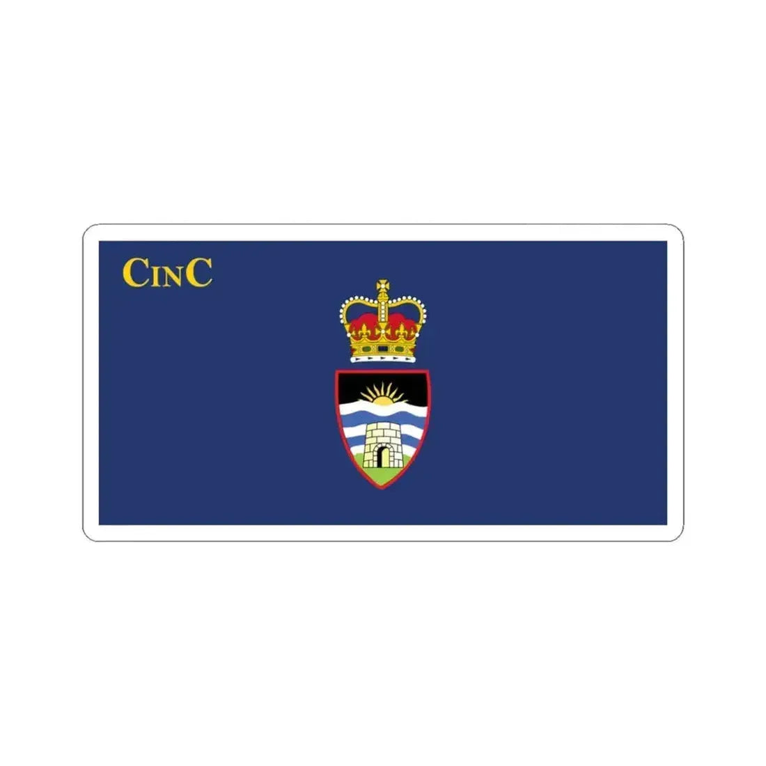 Flag of the Commander in Chief of Antigua and Barbuda pre 2023 (Antigua and Barbuda) STICKER Vinyl Kiss-Cut Decal 3 Inch White - The Sticker Space