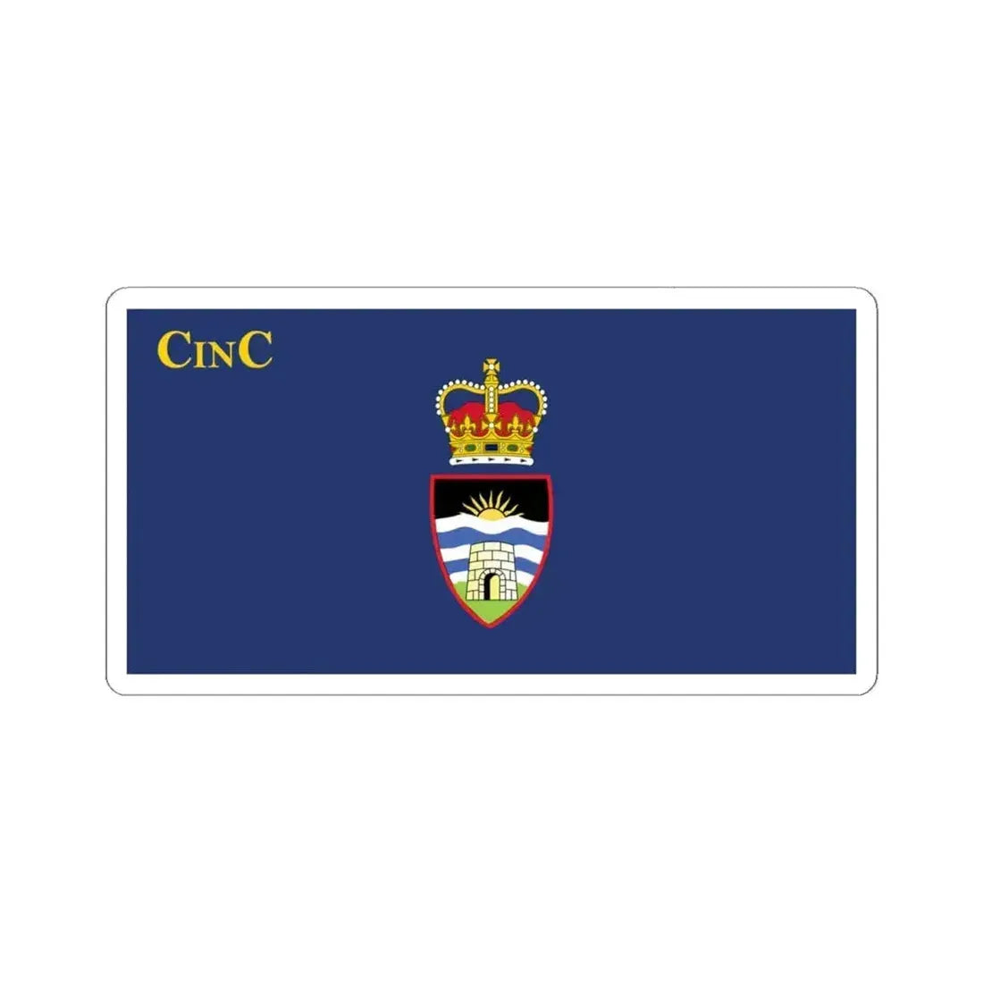 Flag of the Commander in Chief of Antigua and Barbuda pre 2023 (Antigua and Barbuda) STICKER Vinyl Kiss-Cut Decal 4 Inch White - The Sticker Space