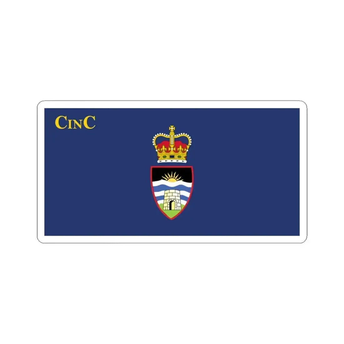 Flag of the Commander in Chief of Antigua and Barbuda pre 2023 (Antigua and Barbuda) STICKER Vinyl Kiss-Cut Decal 6 Inch White - The Sticker Space