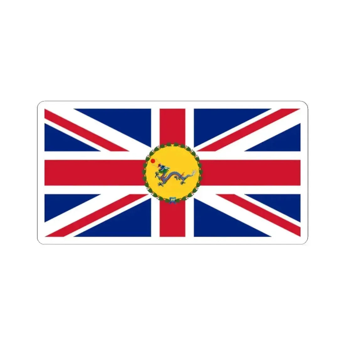 Flag of the Commissioner of Weihaiwei 1899-1903 (China) STICKER Vinyl Kiss-Cut Decal 2 Inch White - The Sticker Space