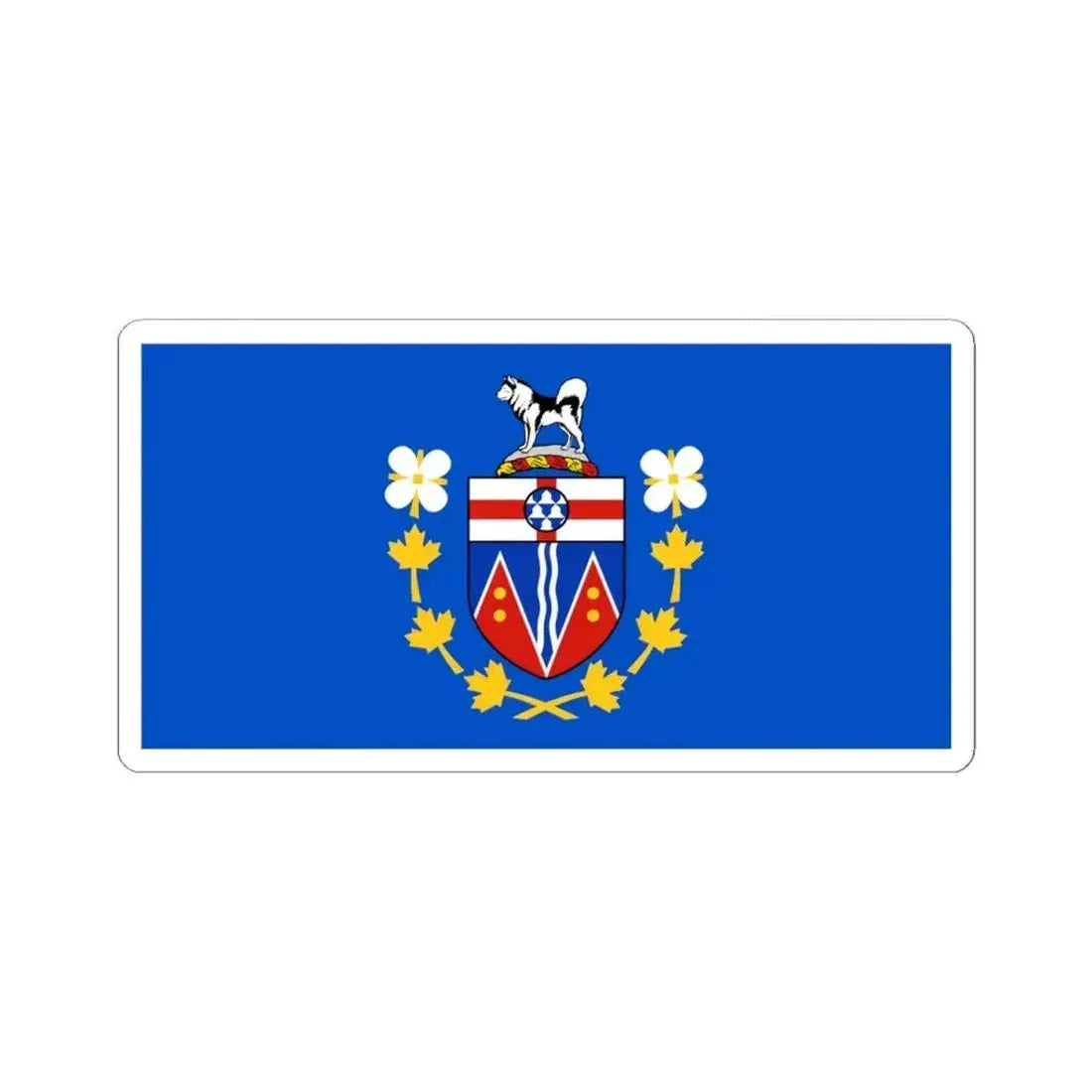 Flag of the Commissioner of Yukon (Canada) STICKER Vinyl Kiss-Cut Decal 4 Inch White - The Sticker Space
