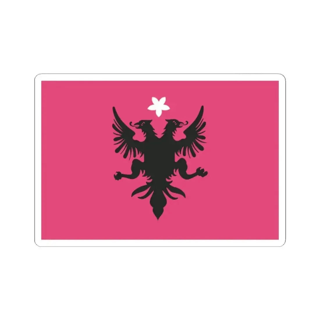 Flag of the Committee for the National Defence of Kosovo 1918 (Albania) STICKER Vinyl Kiss-Cut Decal 2 Inch White - The Sticker Space