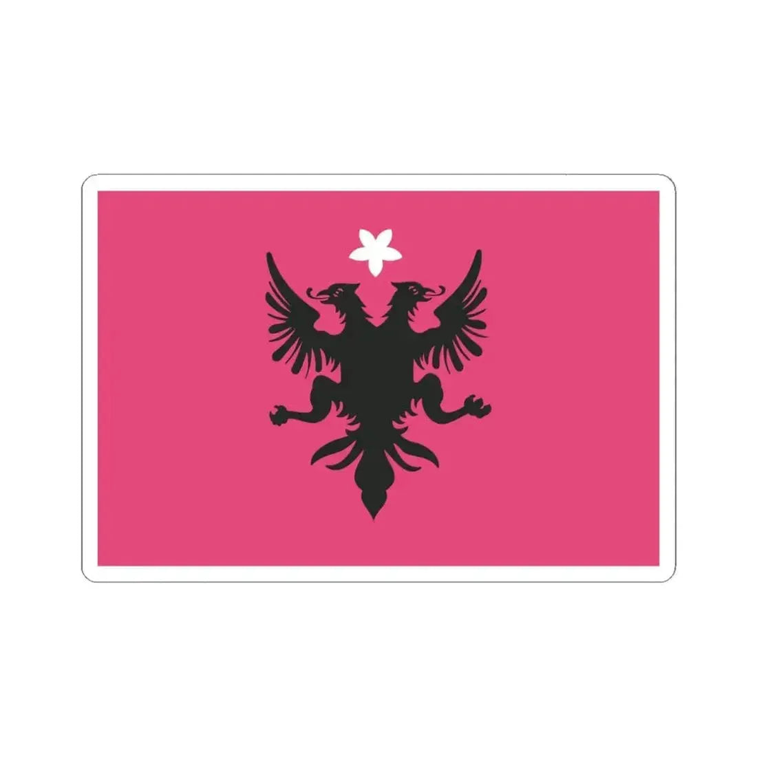 Flag of the Committee for the National Defence of Kosovo 1918 (Albania) STICKER Vinyl Kiss-Cut Decal 4 Inch White - The Sticker Space