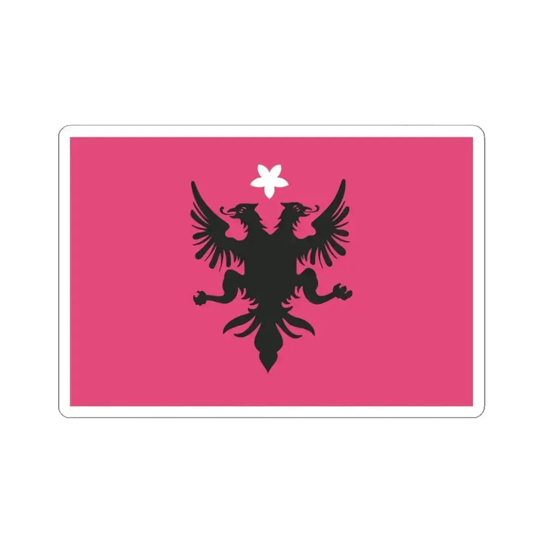 Flag of the Committee for the National Defence of Kosovo 1918 (Albania) STICKER Vinyl Kiss-Cut Decal 6 Inch White - The Sticker Space