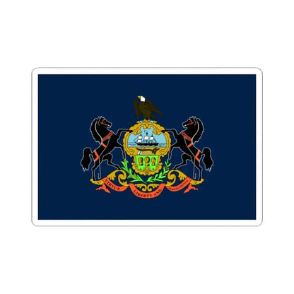 Flag of the Commonwealth of Pennsylvania (United States) STICKER Vinyl Kiss-Cut Decal 2 Inch White - The Sticker Space