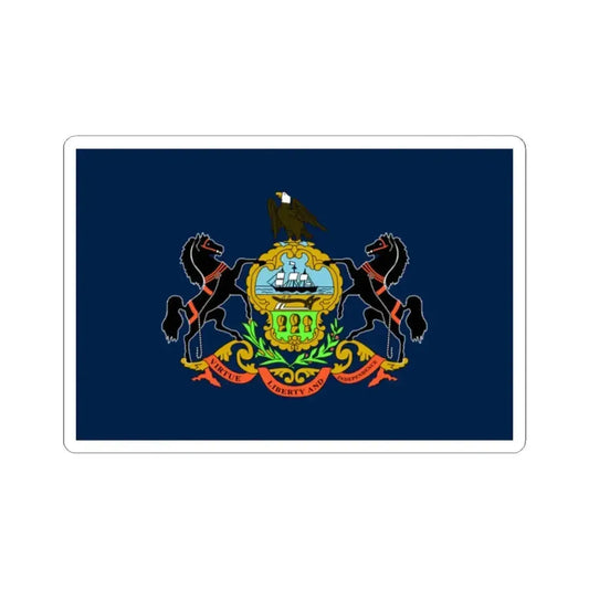 Flag of the Commonwealth of Pennsylvania (United States) STICKER Vinyl Kiss-Cut Decal 2 Inch White - The Sticker Space