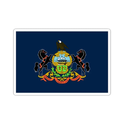 Flag of the Commonwealth of Pennsylvania (United States) STICKER Vinyl Kiss-Cut Decal 3 Inch White - The Sticker Space