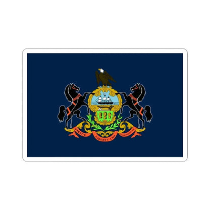 Flag of the Commonwealth of Pennsylvania (United States) STICKER Vinyl Kiss-Cut Decal 4 Inch White - The Sticker Space