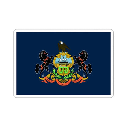 Flag of the Commonwealth of Pennsylvania (United States) STICKER Vinyl Kiss-Cut Decal 6 Inch White - The Sticker Space
