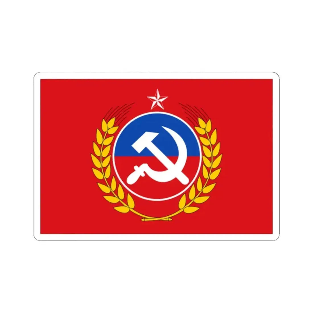 Flag of the Communist Party of Chile (Chile) STICKER Vinyl Kiss-Cut Decal 2 Inch White - The Sticker Space