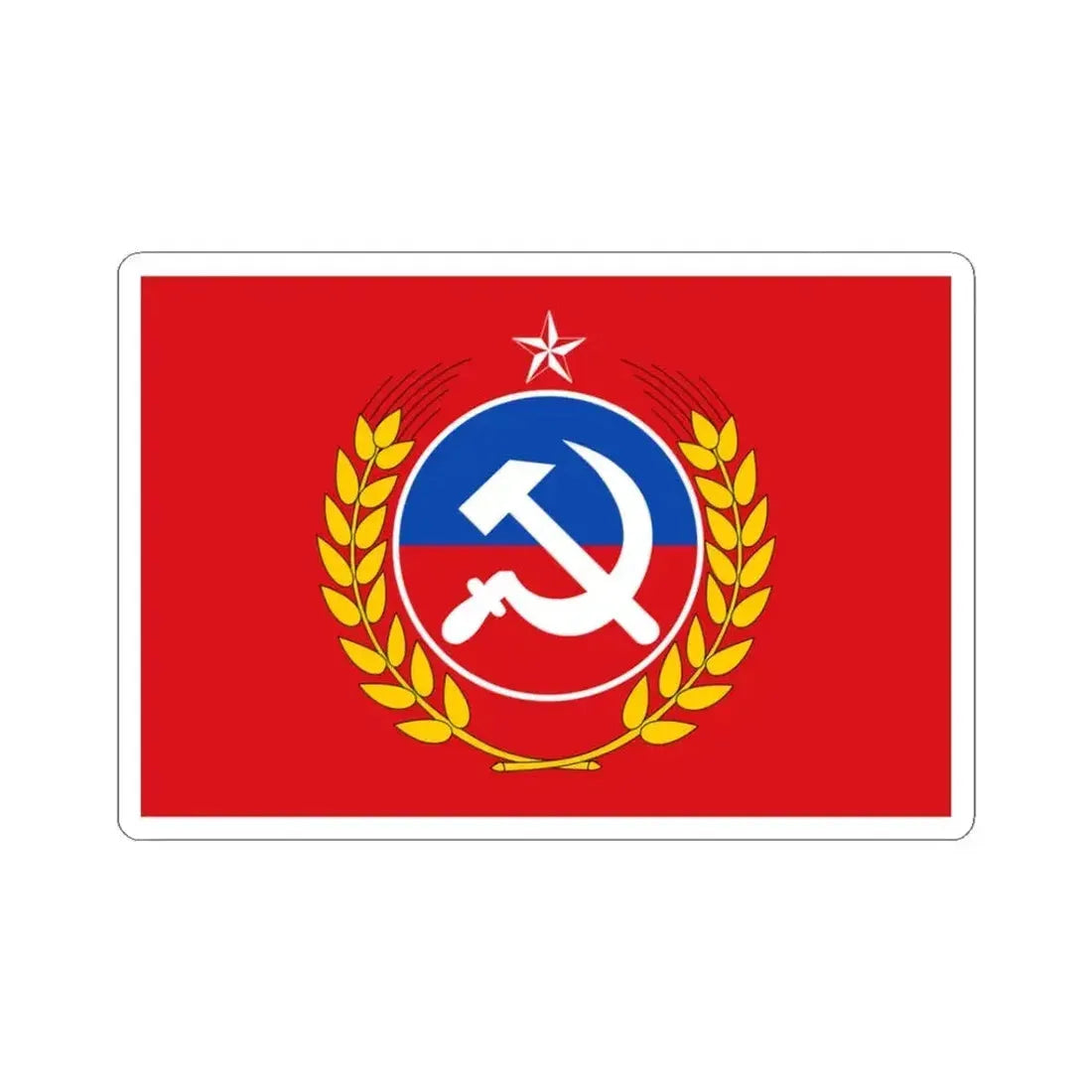 Flag of the Communist Party of Chile (Chile) STICKER Vinyl Kiss-Cut Decal 3 Inch White - The Sticker Space