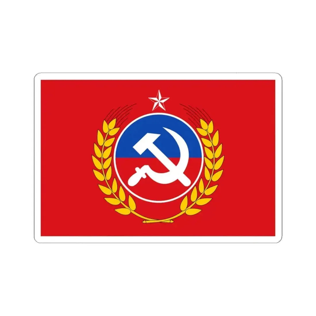 Flag of the Communist Party of Chile (Chile) STICKER Vinyl Kiss-Cut Decal 6 Inch White - The Sticker Space