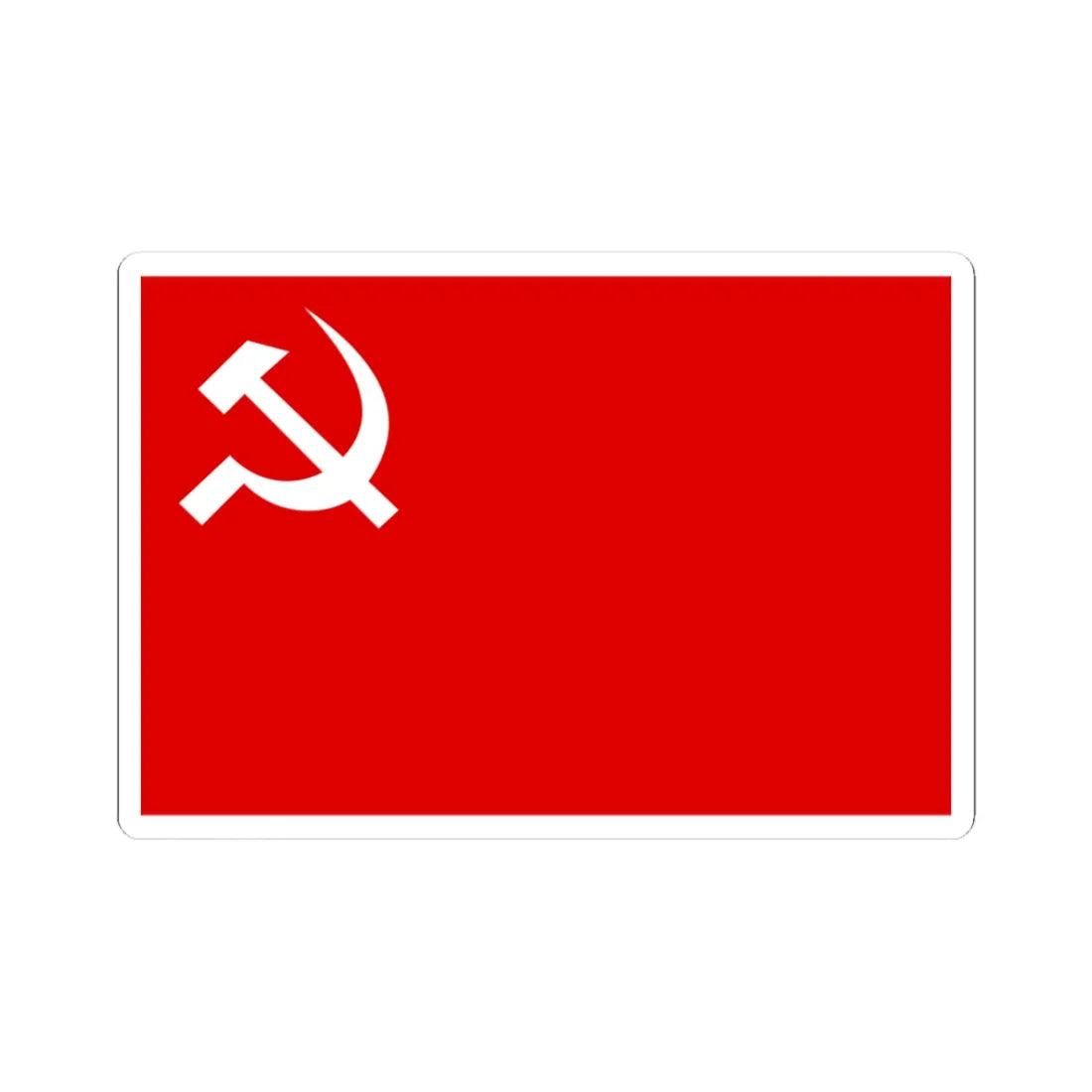 Flag of the Communist Party of Nepal Unified Marxist-Leninist (Nepal) STICKER Vinyl Kiss-Cut Decal 3 Inch White - The Sticker Space
