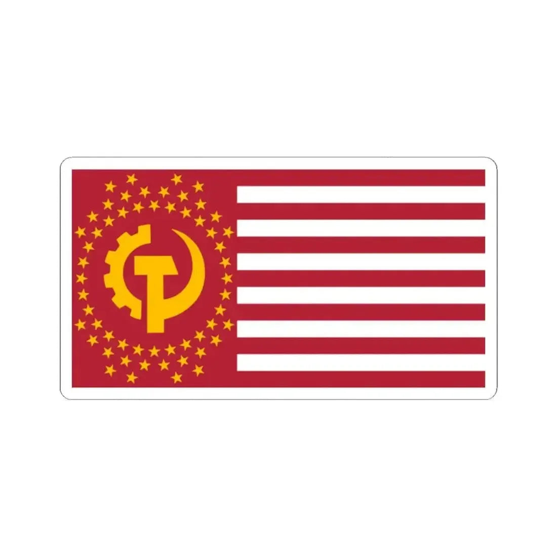 Flag of the Communist States of America (United States) STICKER Vinyl Kiss-Cut Decal 2 Inch White - The Sticker Space