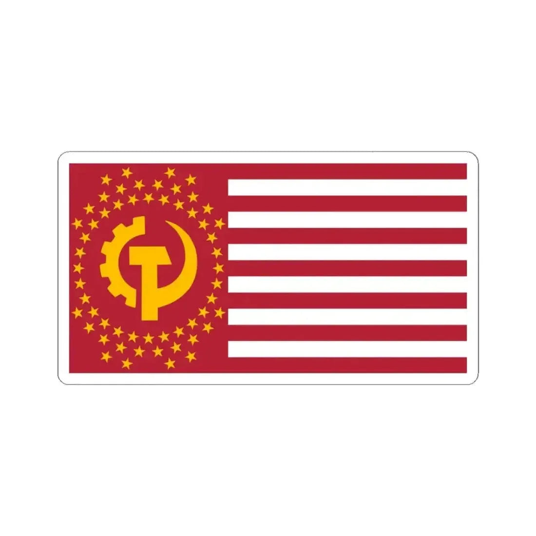 Flag of the Communist States of America (United States) STICKER Vinyl Kiss-Cut Decal 3 Inch White - The Sticker Space